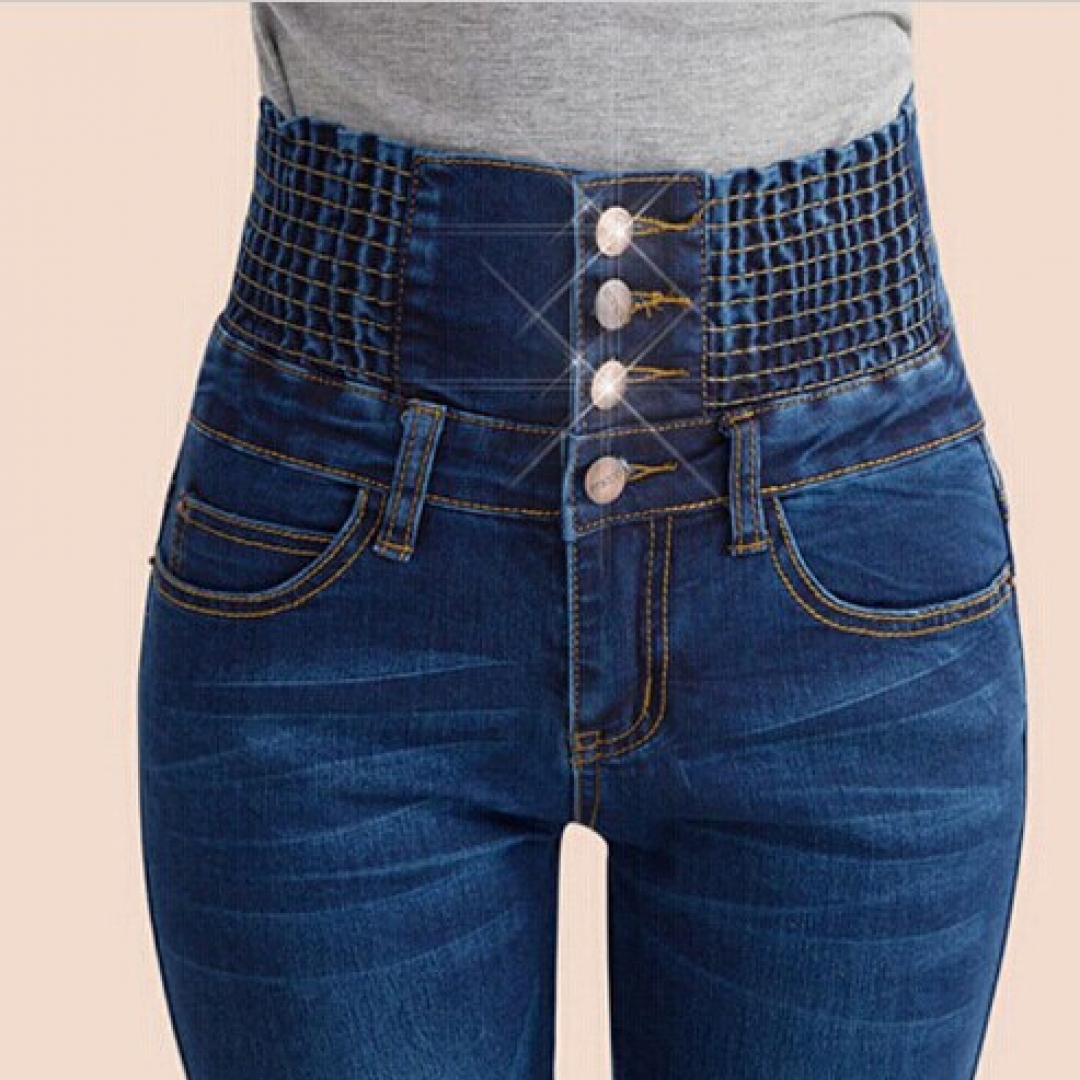 2020 jeans print Fashion Women Elastic High Waist Skinny Stretch Jean ...